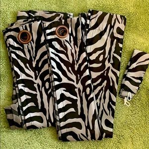 Shimmery Metallic Zebra Print Curtains